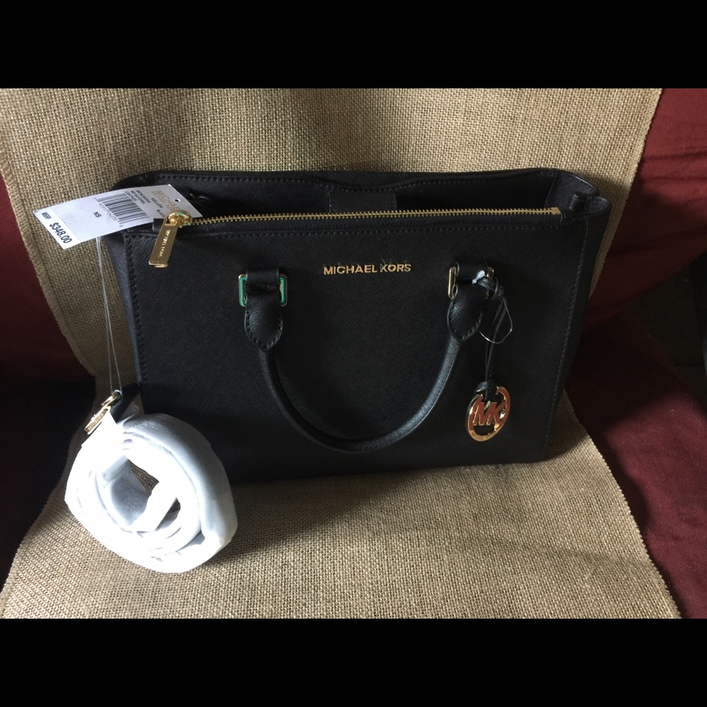 NWT BLACK MICHAEL KORS SATCHEL